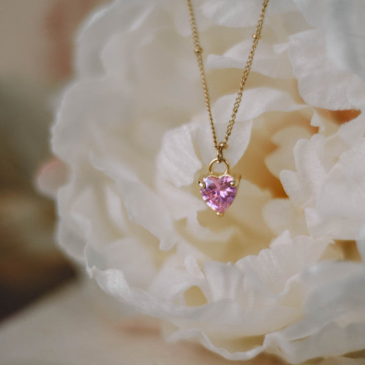 Coeur avec Zircon Rose