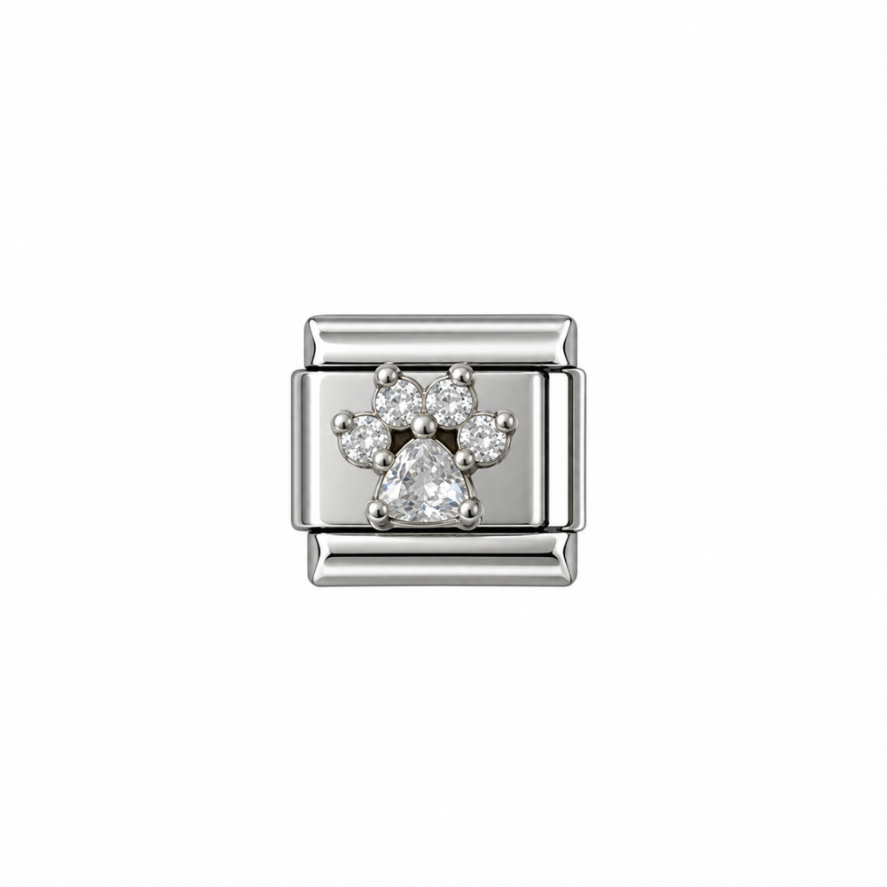Zirconia Animal Paw Charm