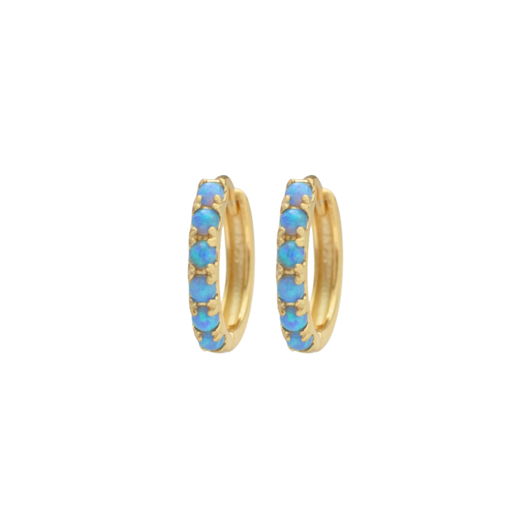 Hoops with Blue Opals