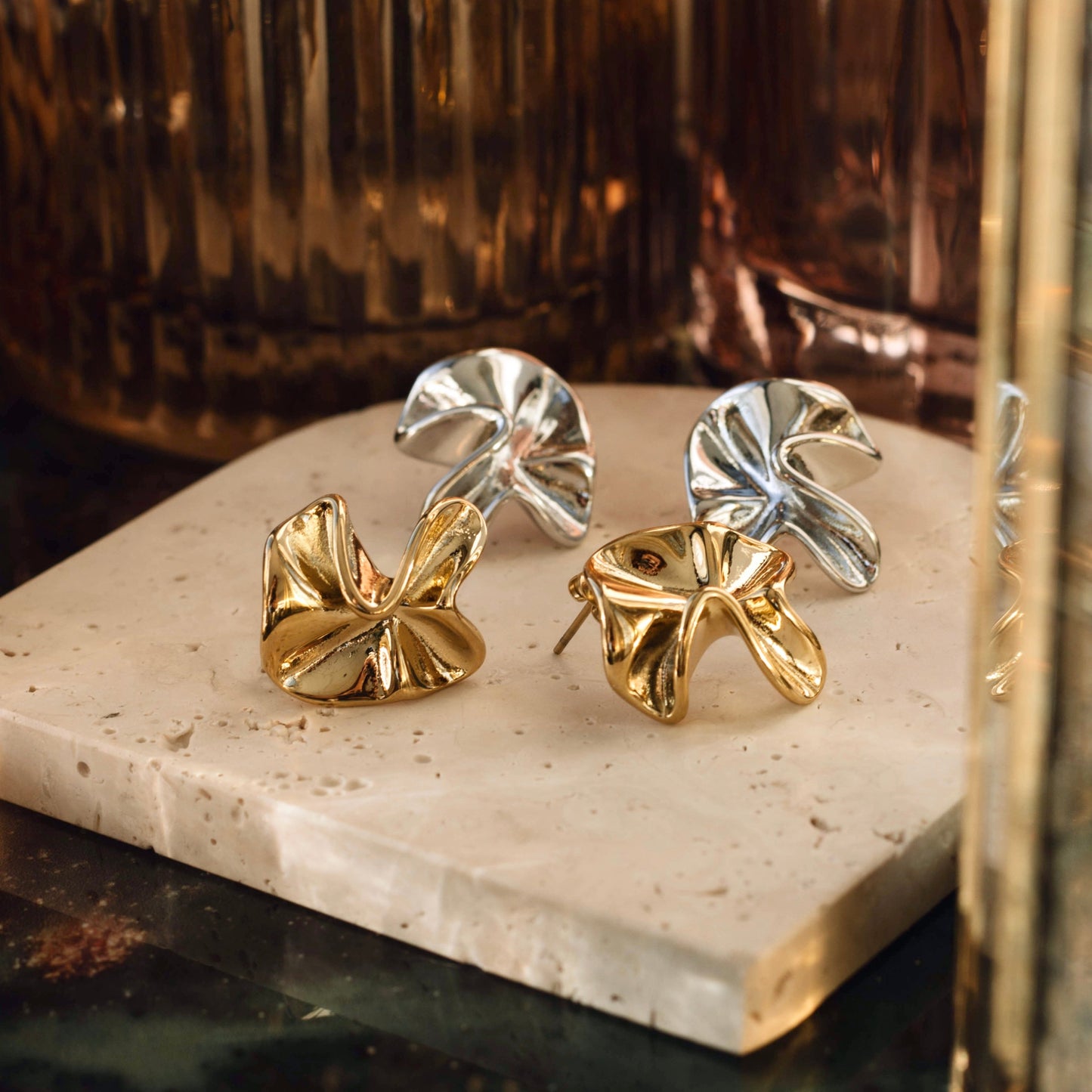 Irregular Floral Studs