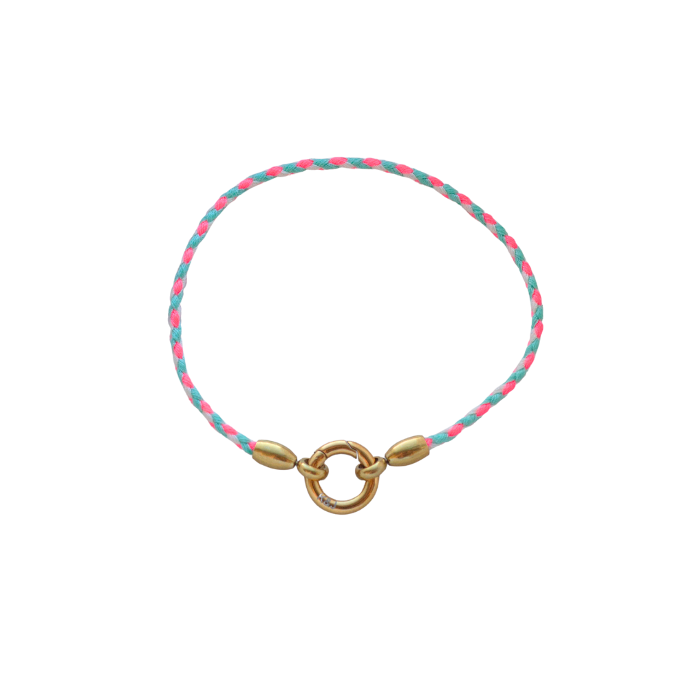 Bracelet de Corde Rose Et Bleu