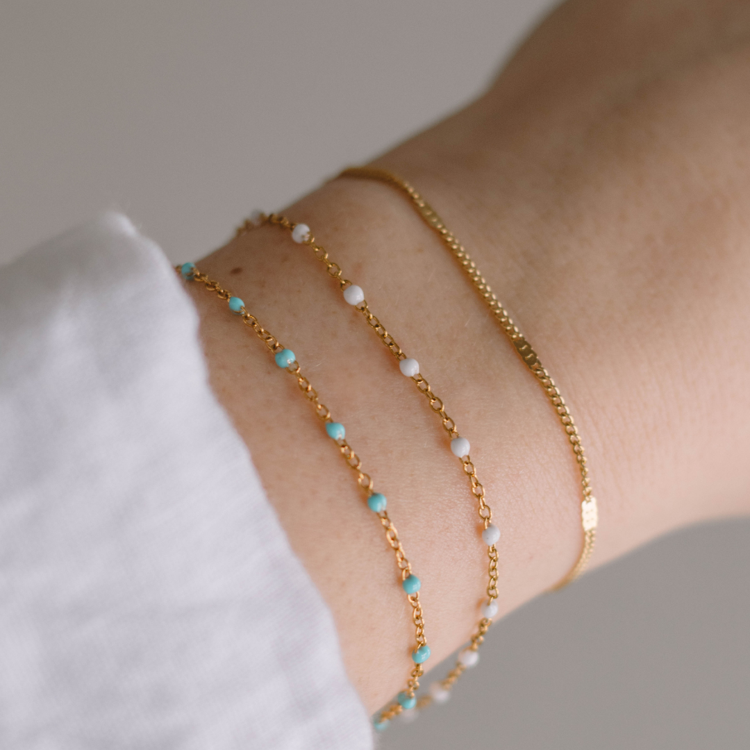 Bracelet à Billes Blanches