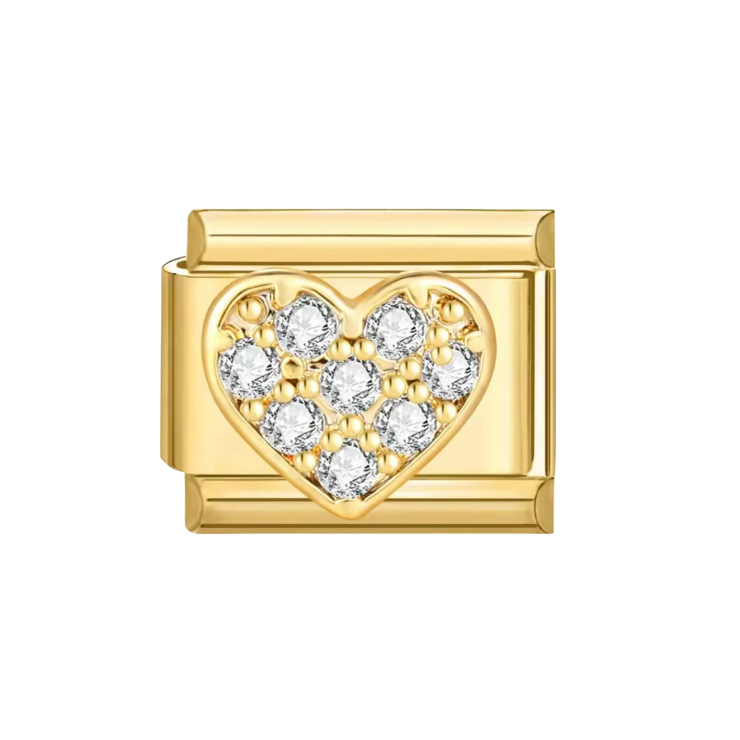 Heart with Zircons Charm