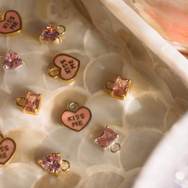 Coeur avec Zircon Rose