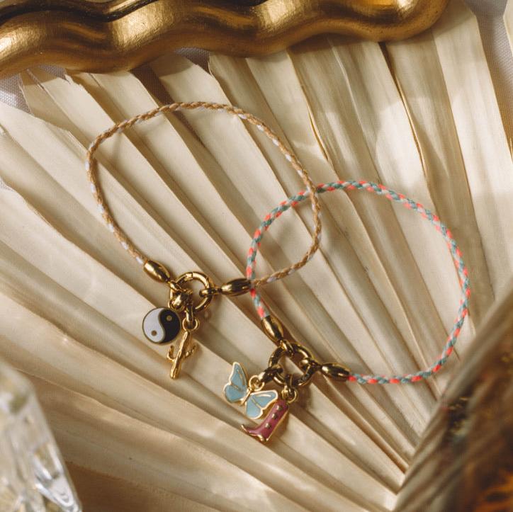 Bracelet de Corde Beige Et Blanc