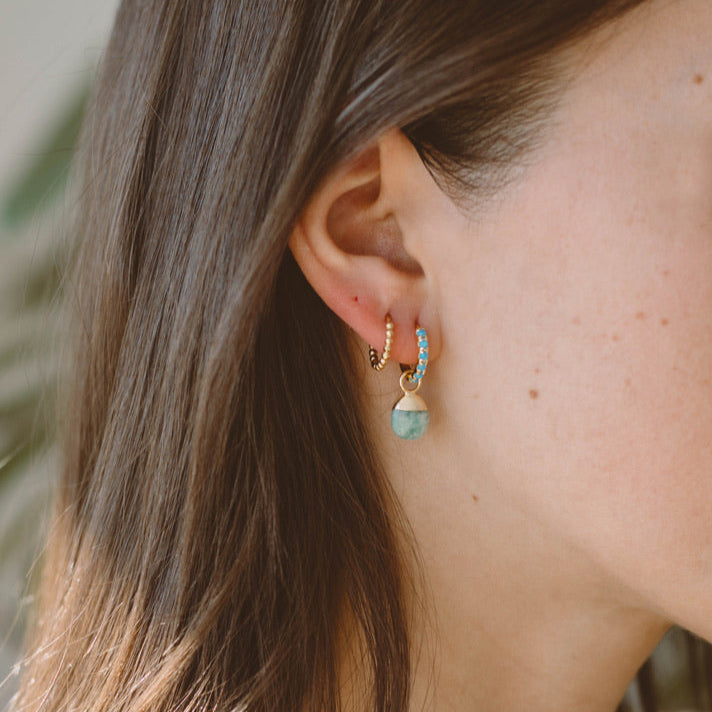 Hoops with Blue Opals