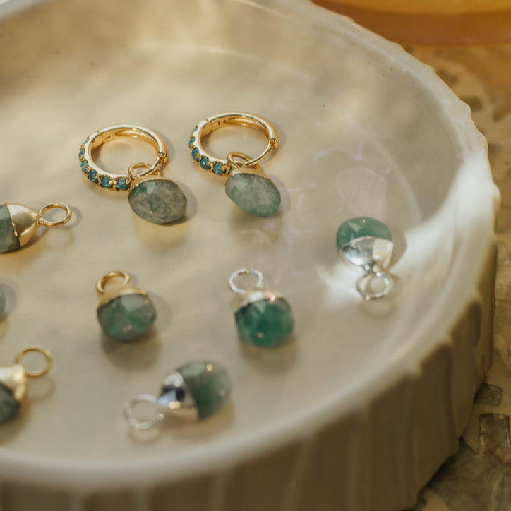 Hoops with Blue Opals