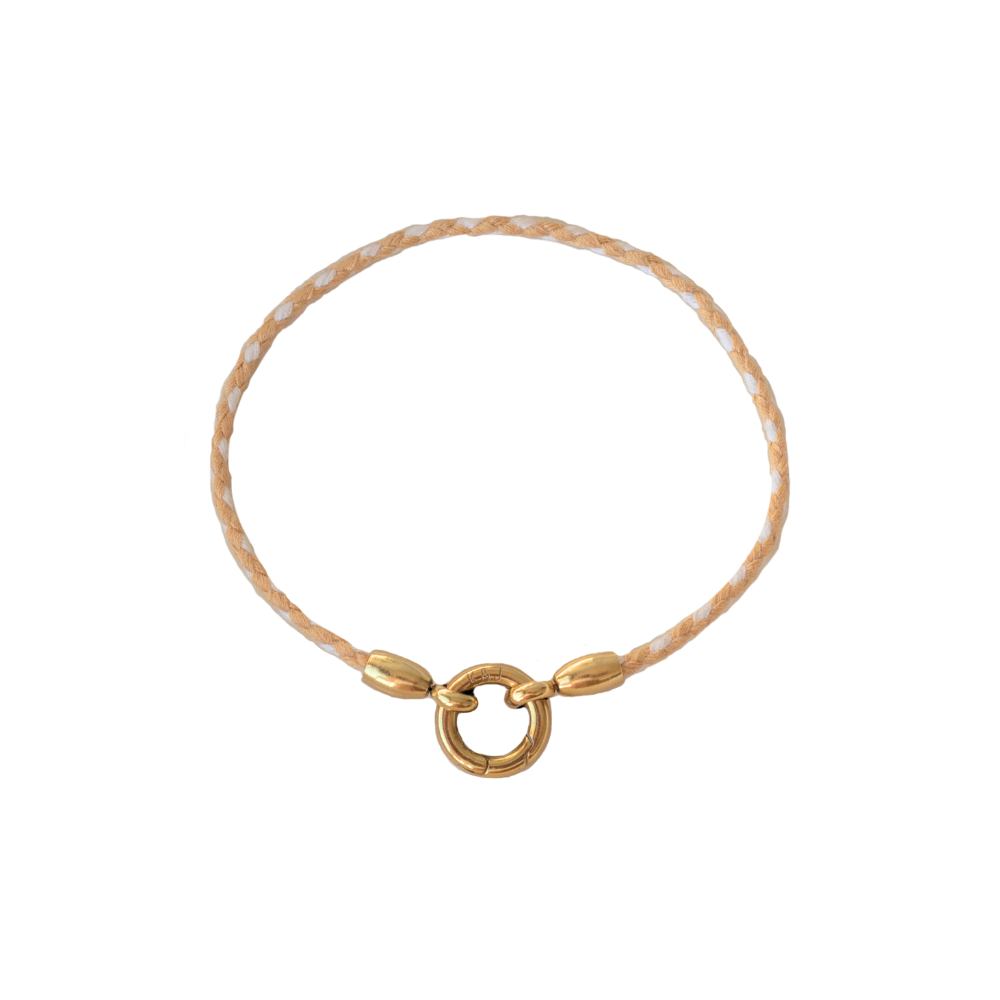 Bracelet de Corde Beige Et Blanc