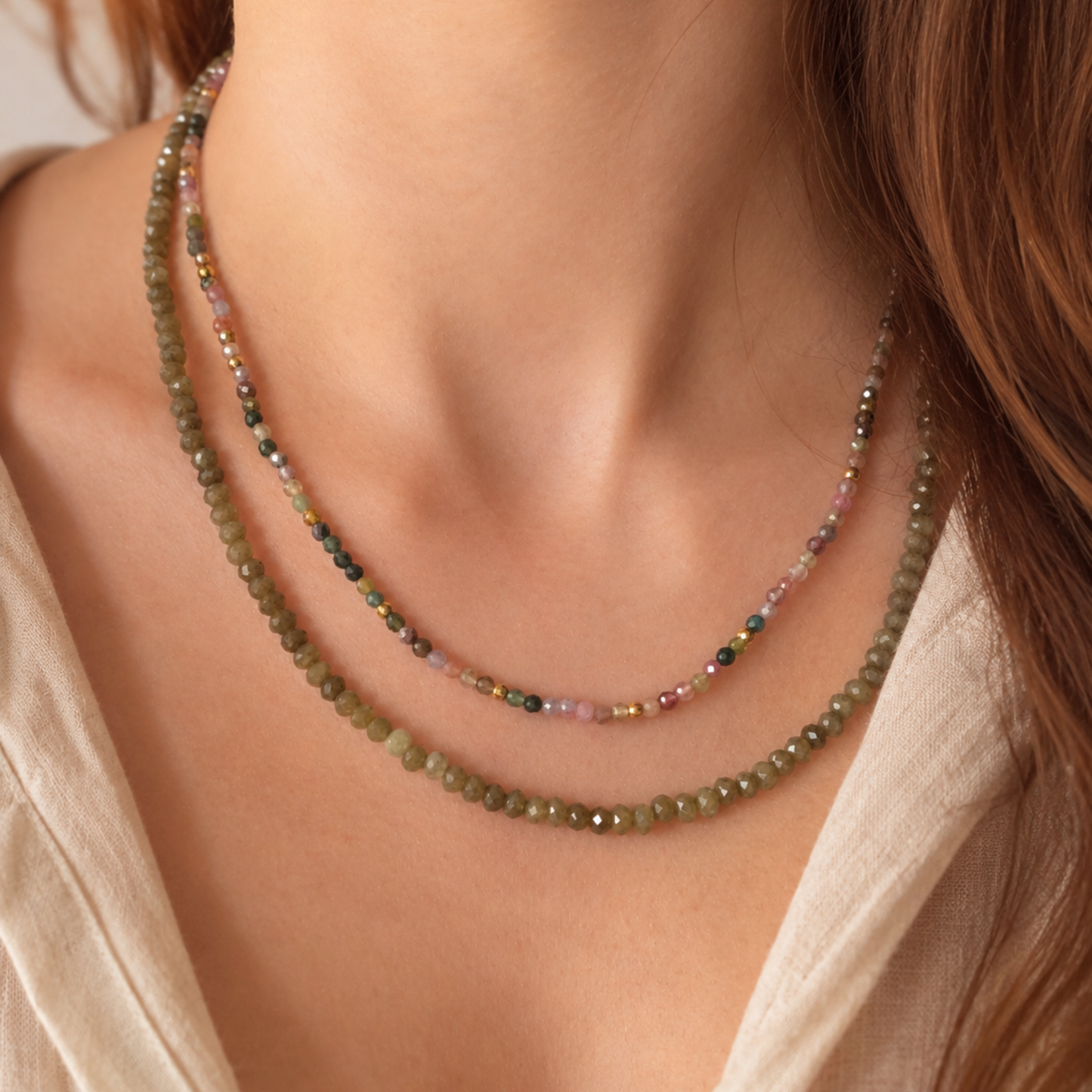 Collier de Billes Mauves