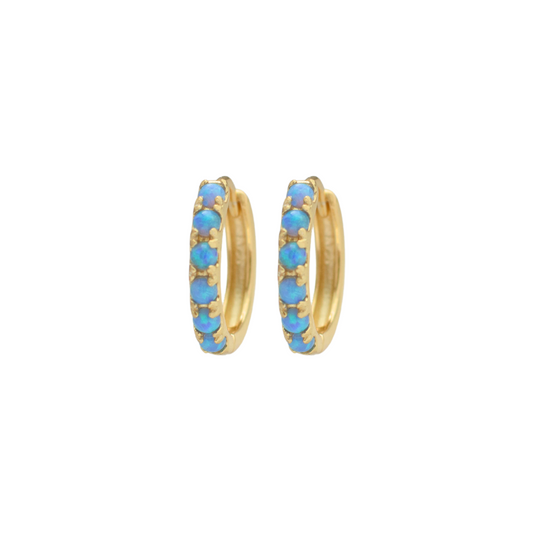 Hoops with Blue Opals