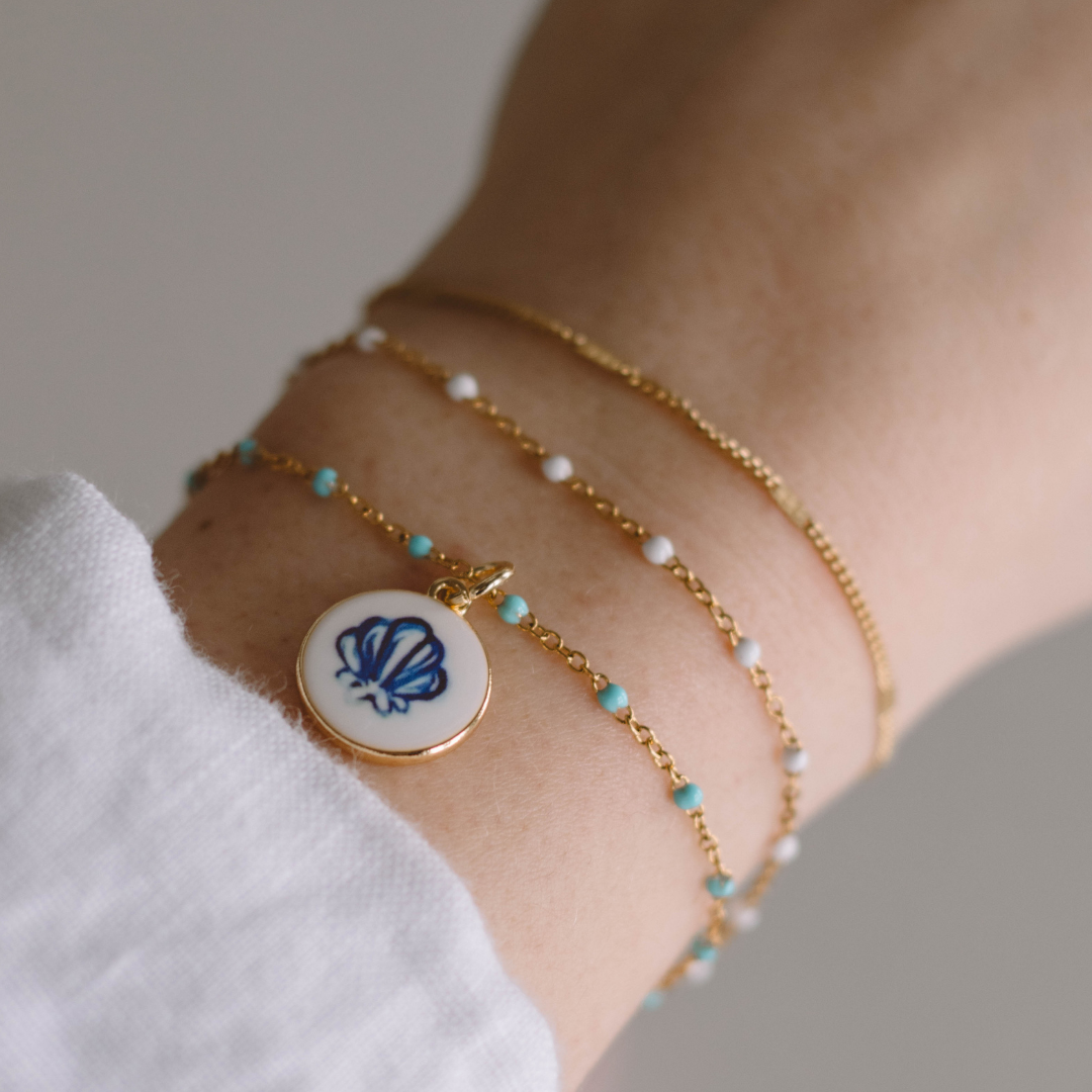 Bracelet à Billes Blanches