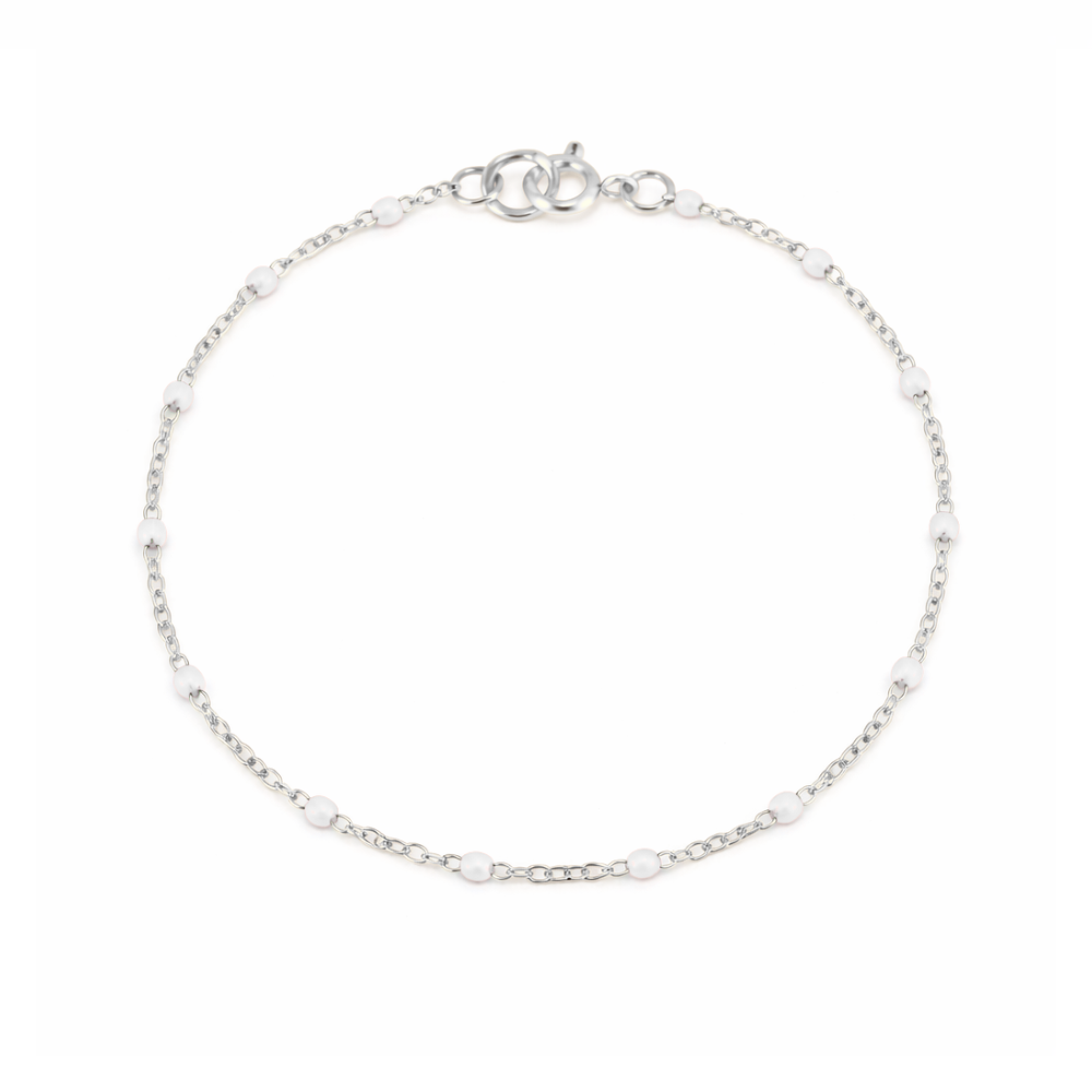 Bracelet à Billes Blanches