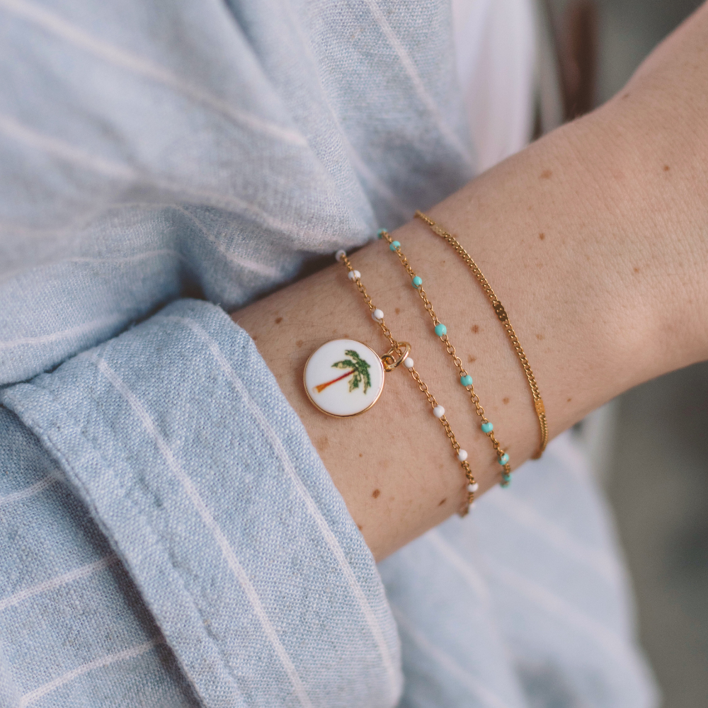 Bracelet à Billes Blanches