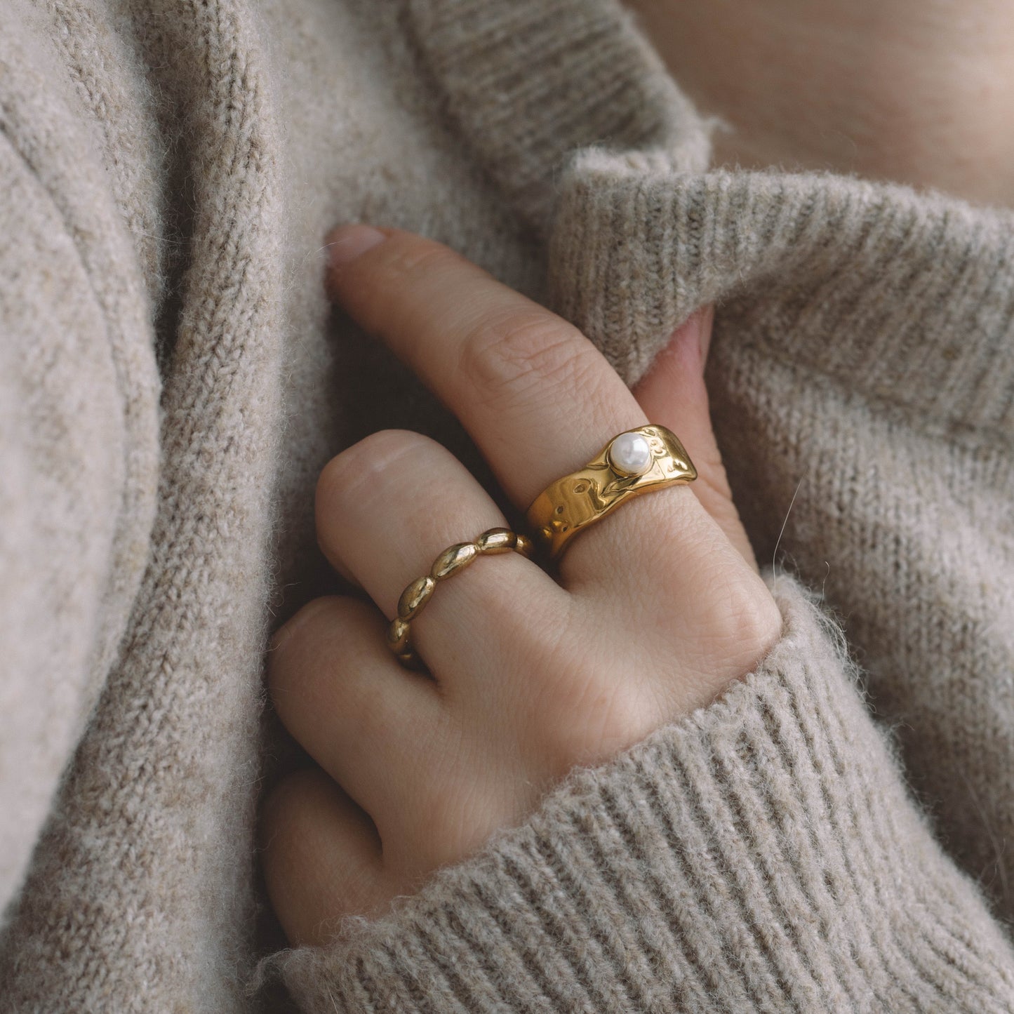 Bague bold avec perle