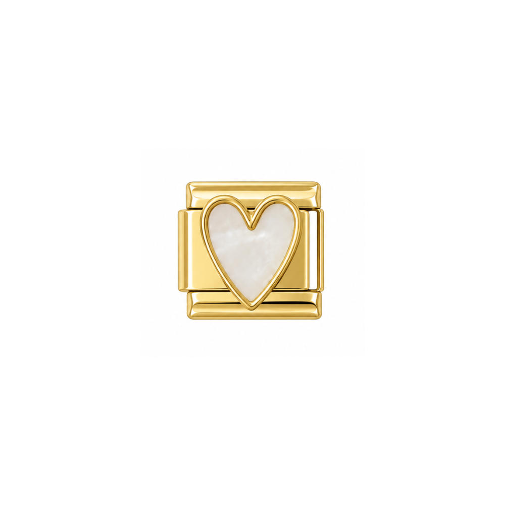 White Heart Charm