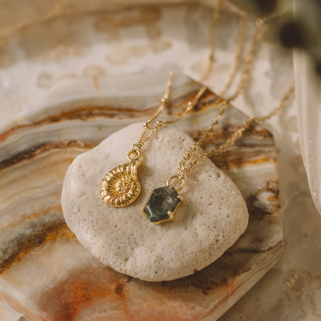Moss Agate - Rupee Cut
