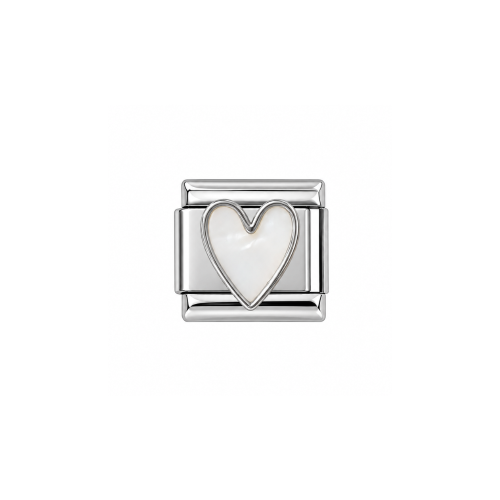 White Heart Charm