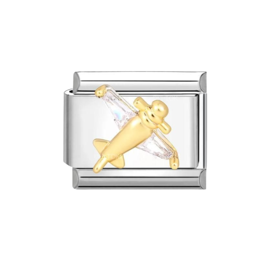 Gold Plane Charm