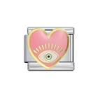 Maille Oeil de Protection et Coeur Rayonnant Rose