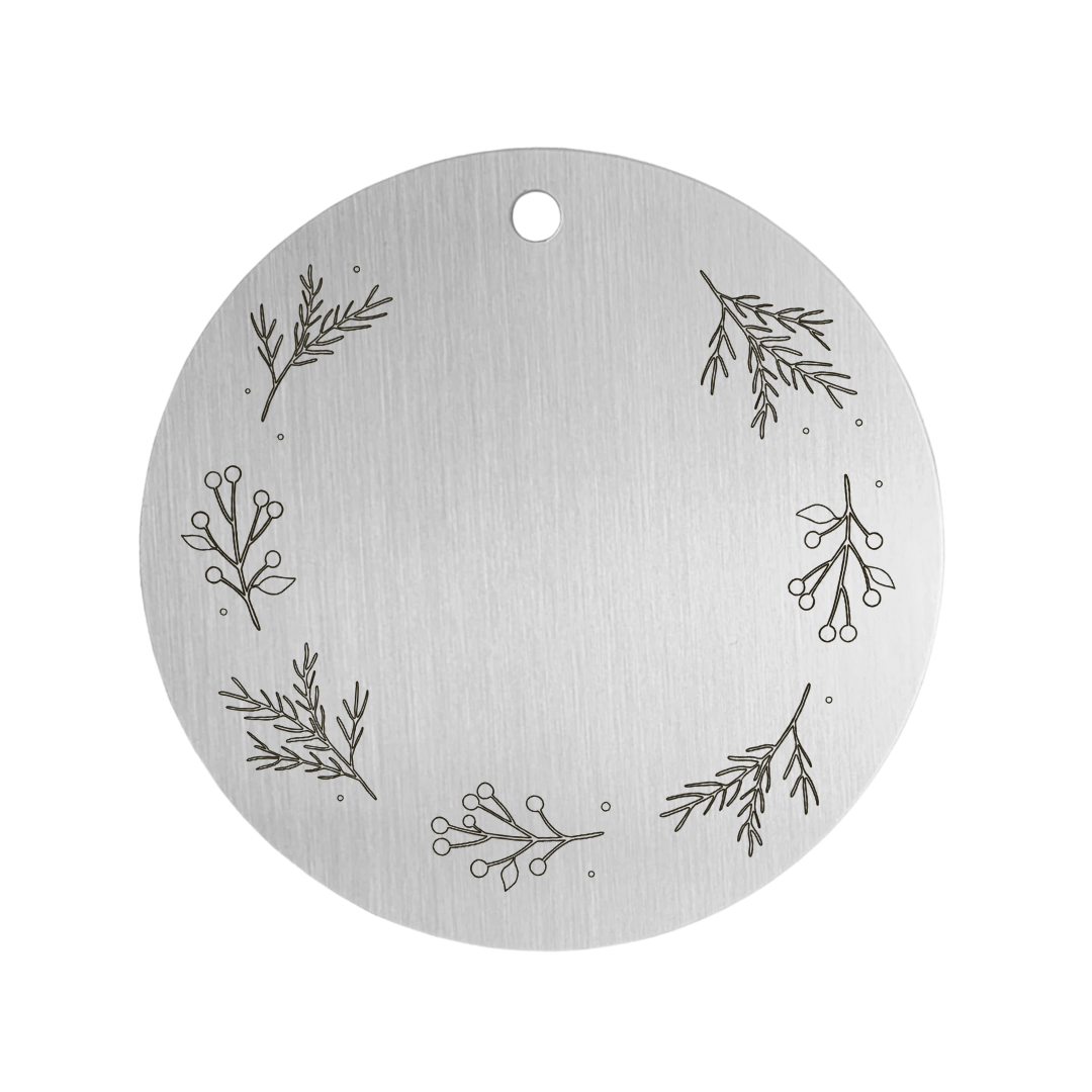 Boule de Noël Personnalisée WA925 - Couronne de Noël