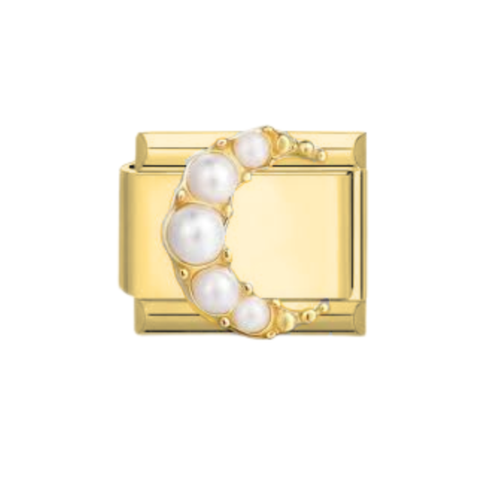 Moon with Pearls Charm