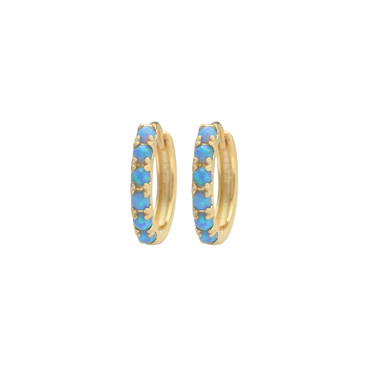 Hoops with Blue Opals
