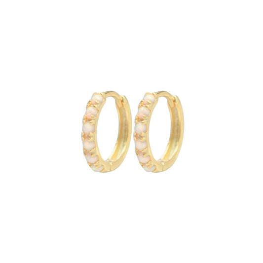 White Opal Hoops